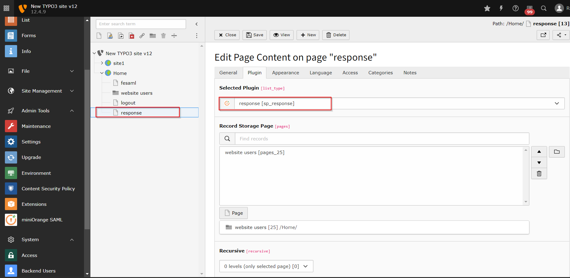 Response Page