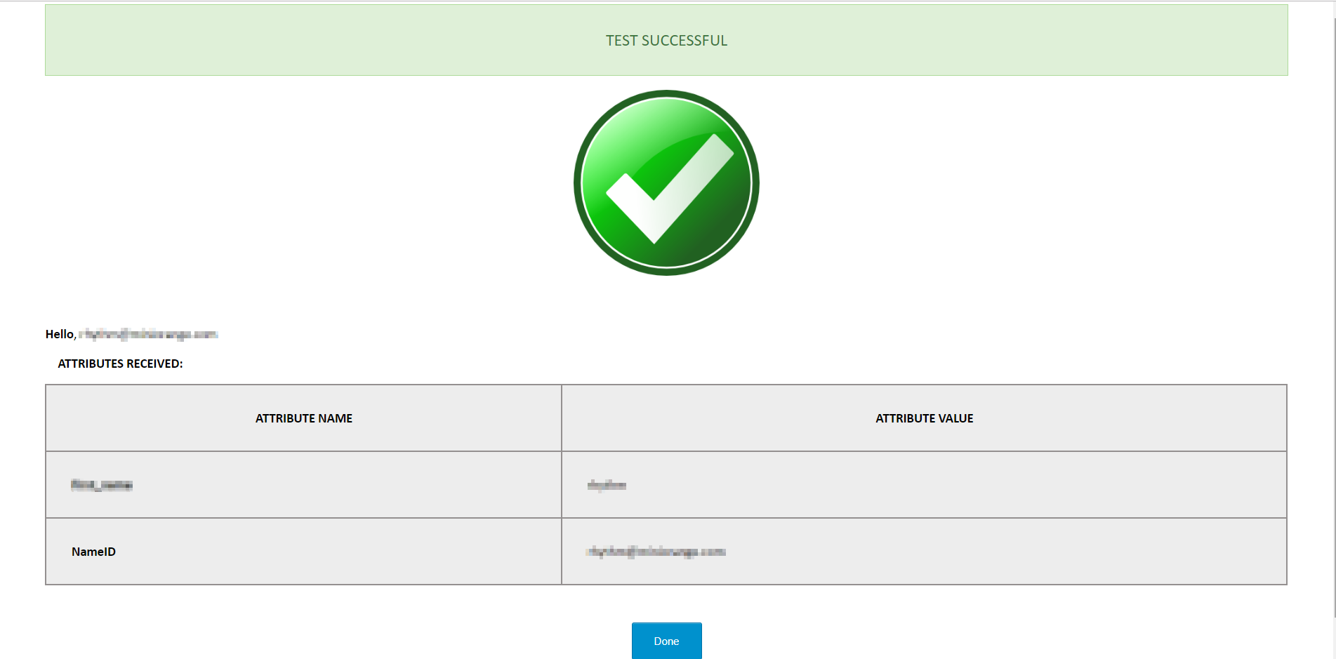 Test Configuration Window