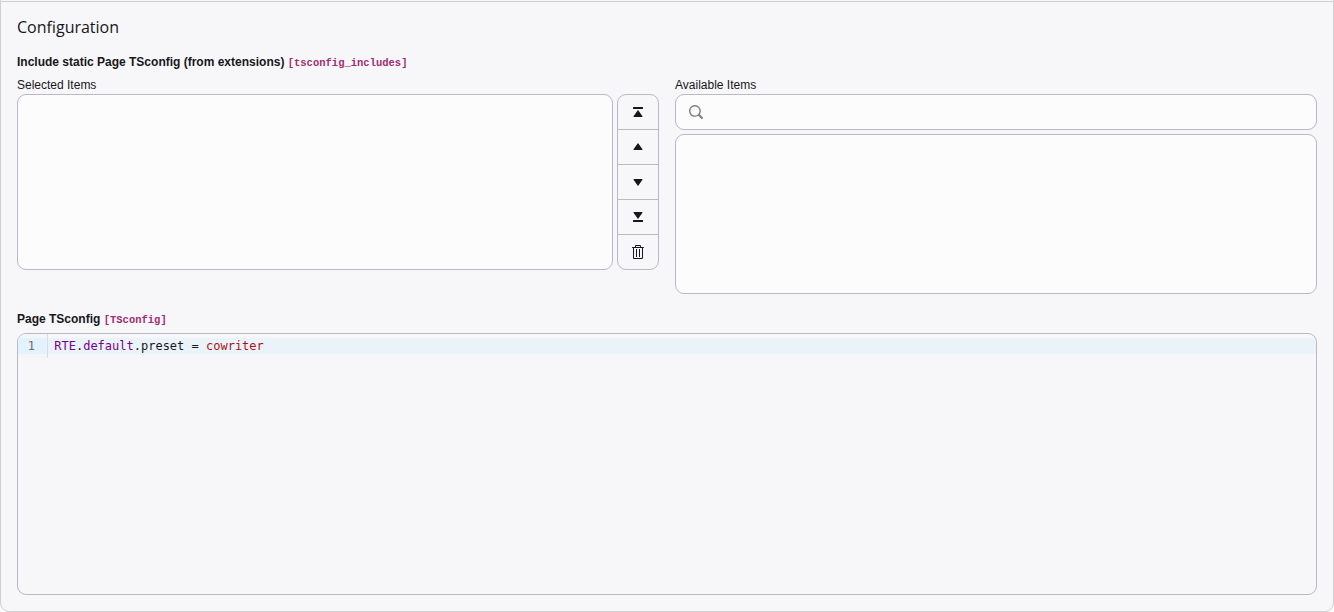 Page TSconfig configuration in TYPO3 v14