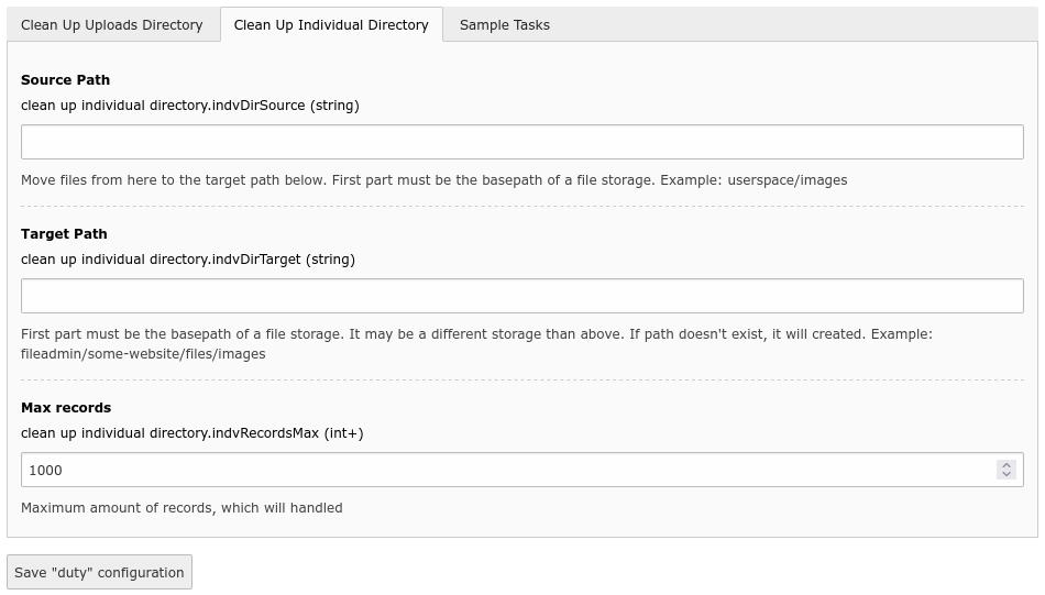 Duty: Clean Up Individual Directory