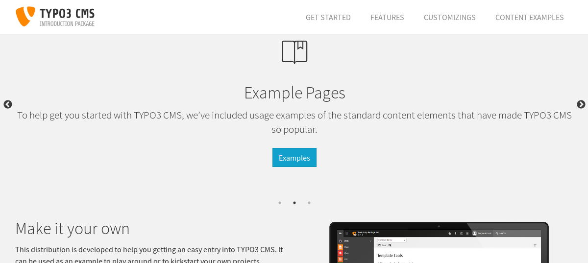 Sample with the TYPO3 Bootstrap-Introduction-Package (3 of 3)