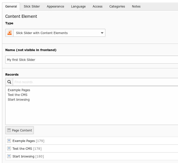 Slick Slider with Content Elements