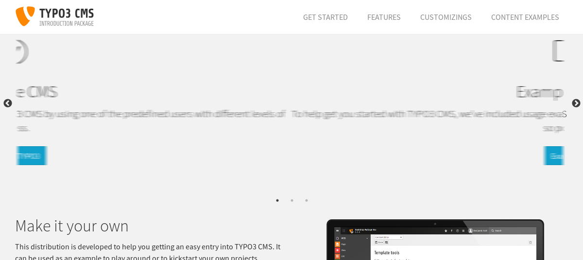 Sample with the TYPO3 Bootstrap-Introduction-Package (2 of 3)