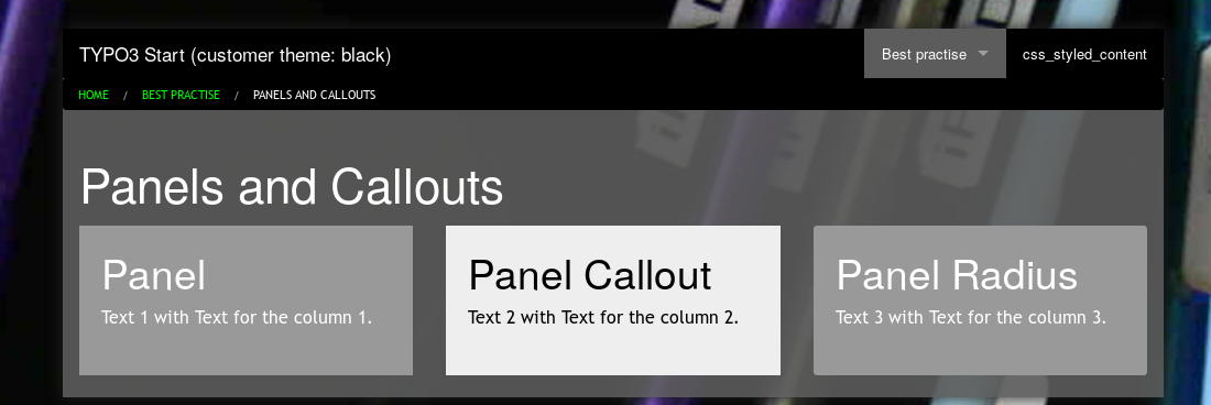Call out (theme black)