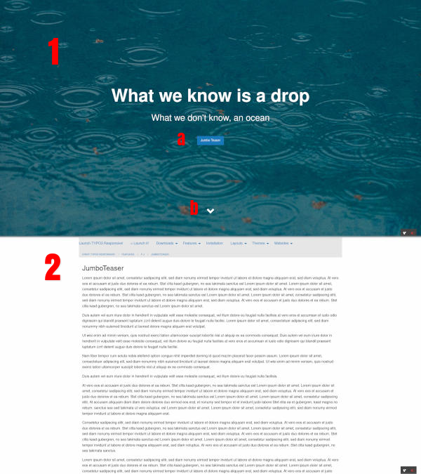 Jumboteaser: Format-filling image with heading and button