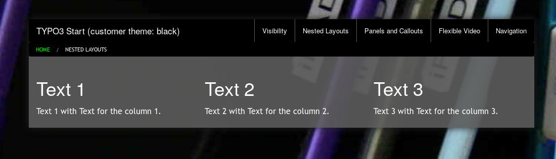 Layout based on the gridelement on a desktop