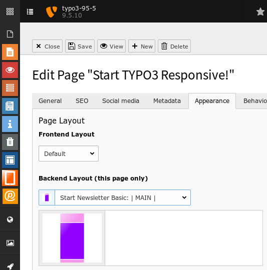 The Start Newsletter backend-layouts