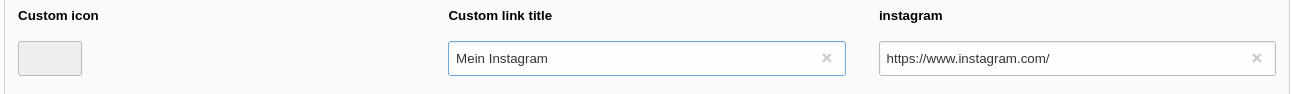 Backend page properties: Edit social media icons