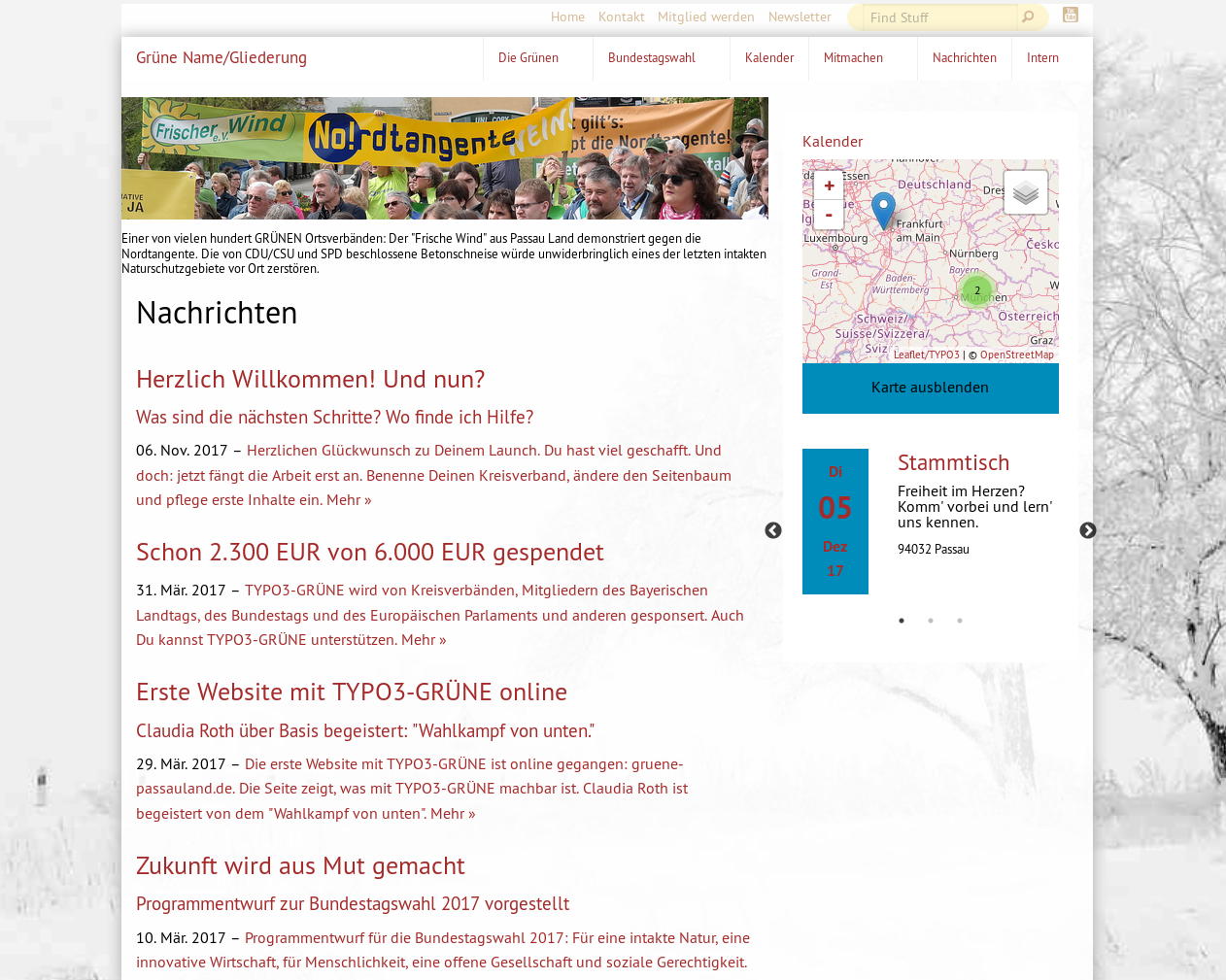 TYPO3 GRÜNE auf dem Desktop (hier: ohne TYPO3 GRÜNE)