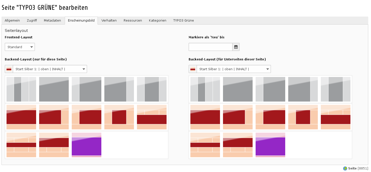 User-Interface für Layouts