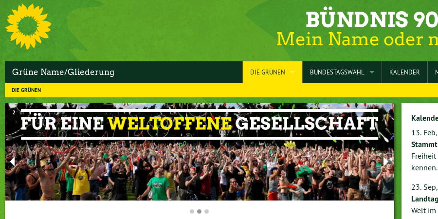 TYPO3 GRÜNE Slider im Frontend