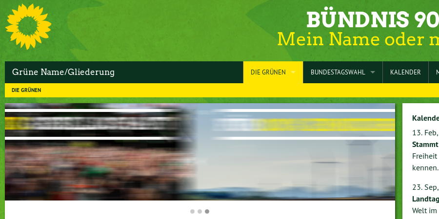 TYPO3 GRÜNE Slider im Frontend
