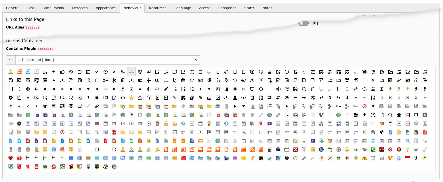 Available pagetree icons