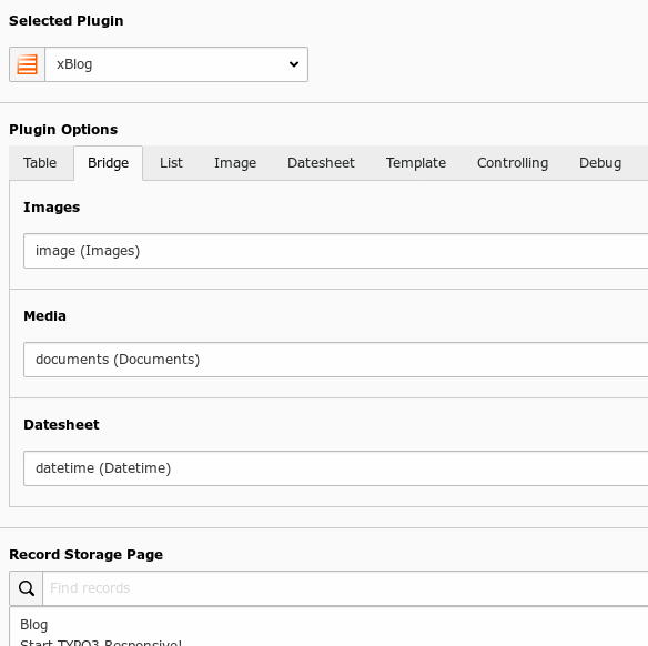 TYPO3 xBlog: tab bridge