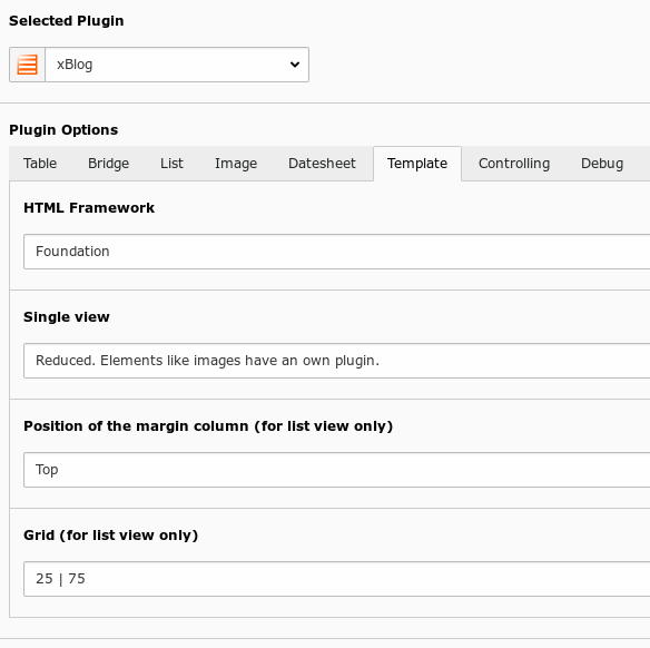 TYPO3 xBlog: tab template