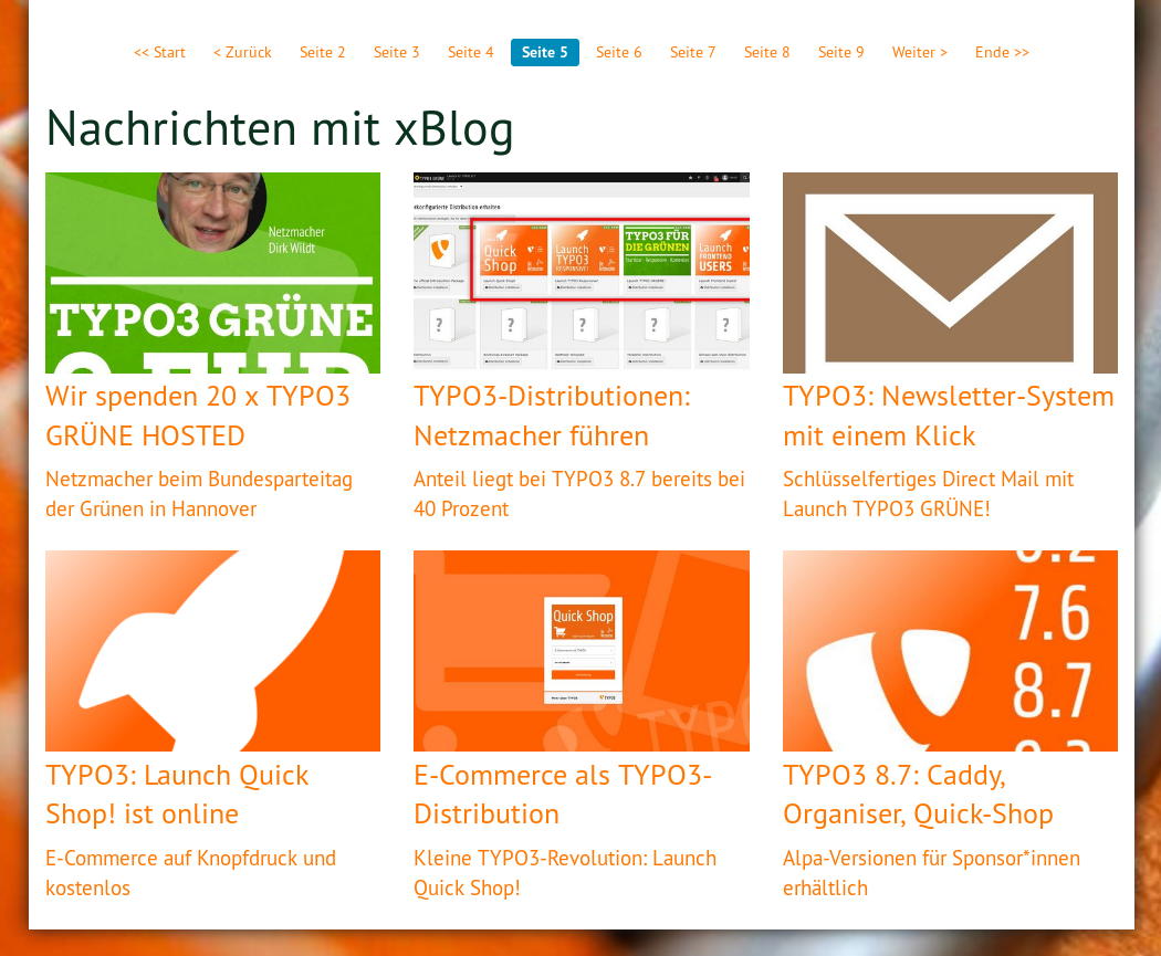 TYPO3 xBlog sample: TYPO3 xBlog sample: 3 columns, margin content at the top