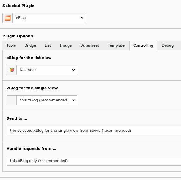 TYPO3 xBlog: tab control