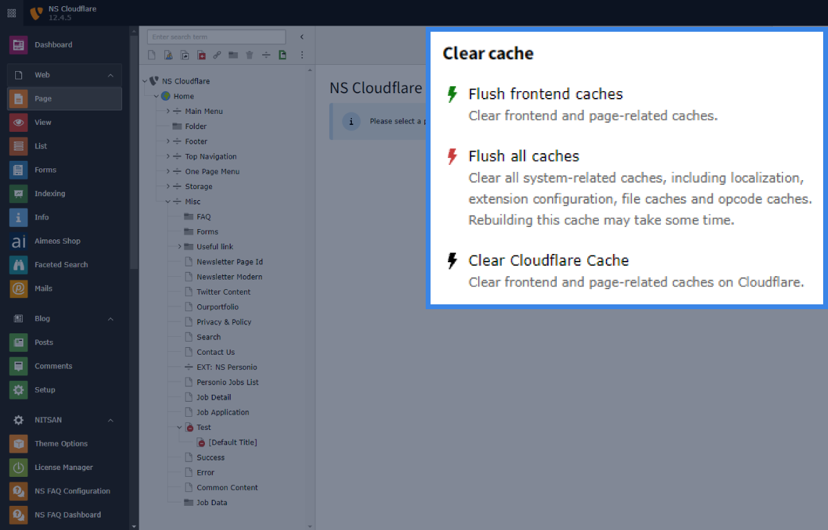 Cache Purge Configuration