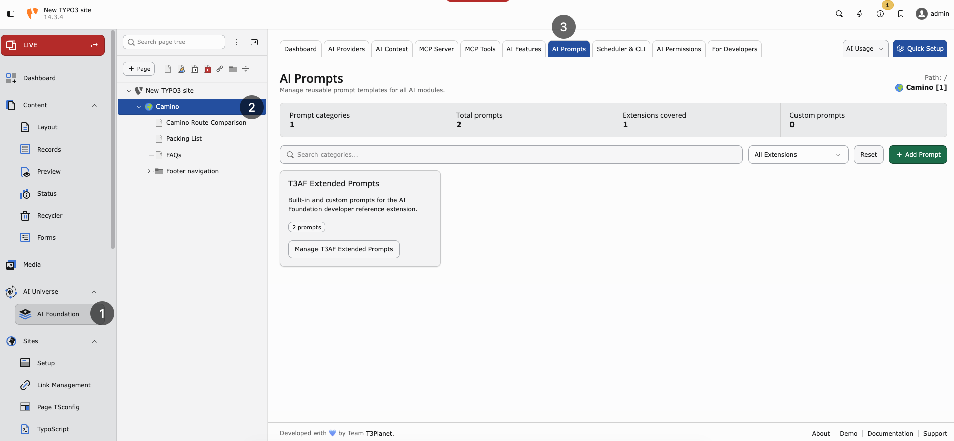 AI Prompts categories and prompt catalog overview