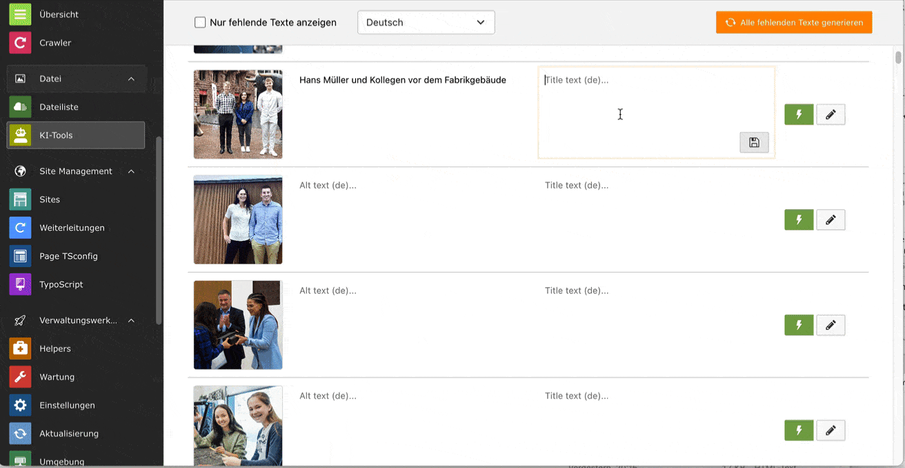 Manual editing of texts