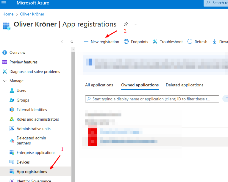 Register application form with name and supported account types