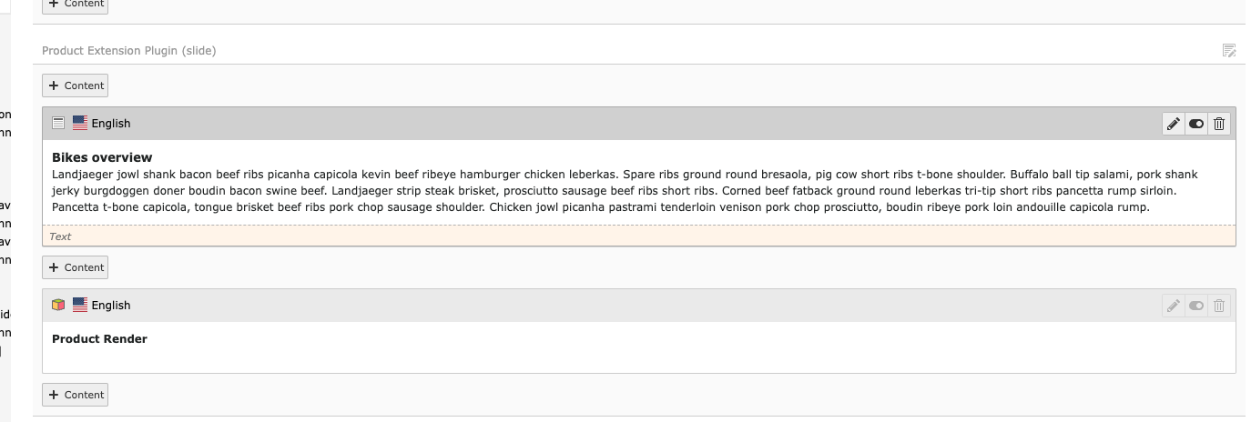 Content area Product Extension Plugin (slide).