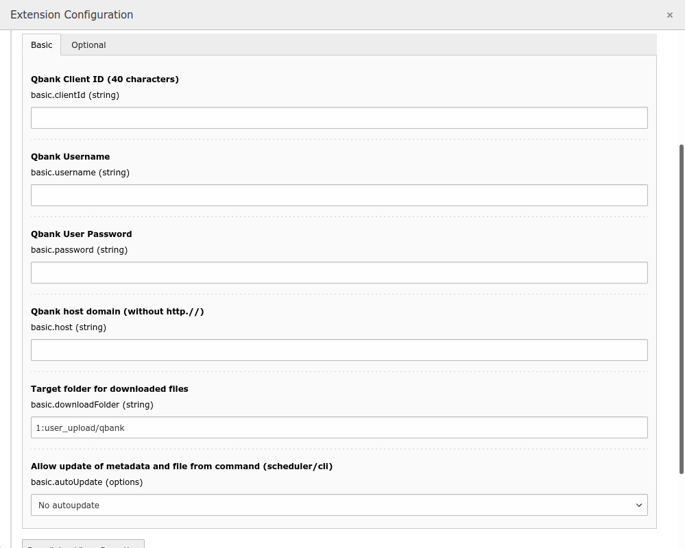 Basic configuration options