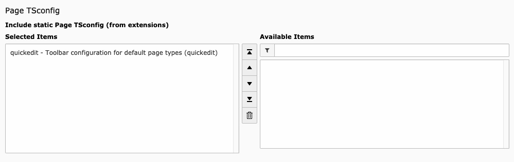 The page TSconfig for default page types is included in page properties