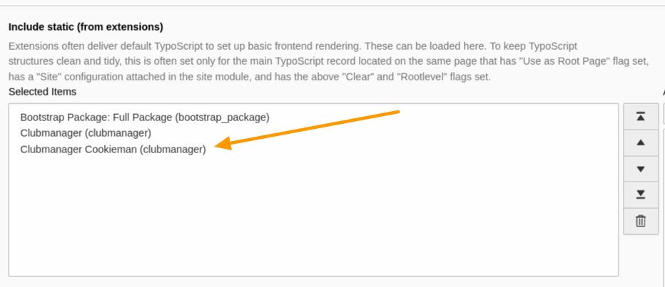 Include static cookieman typoscript