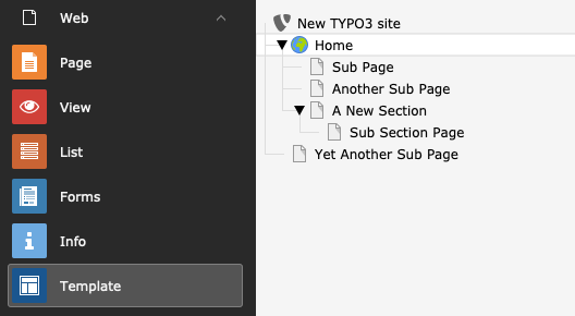 Page template list