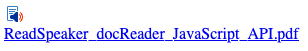 The docReader icon, placed before the link