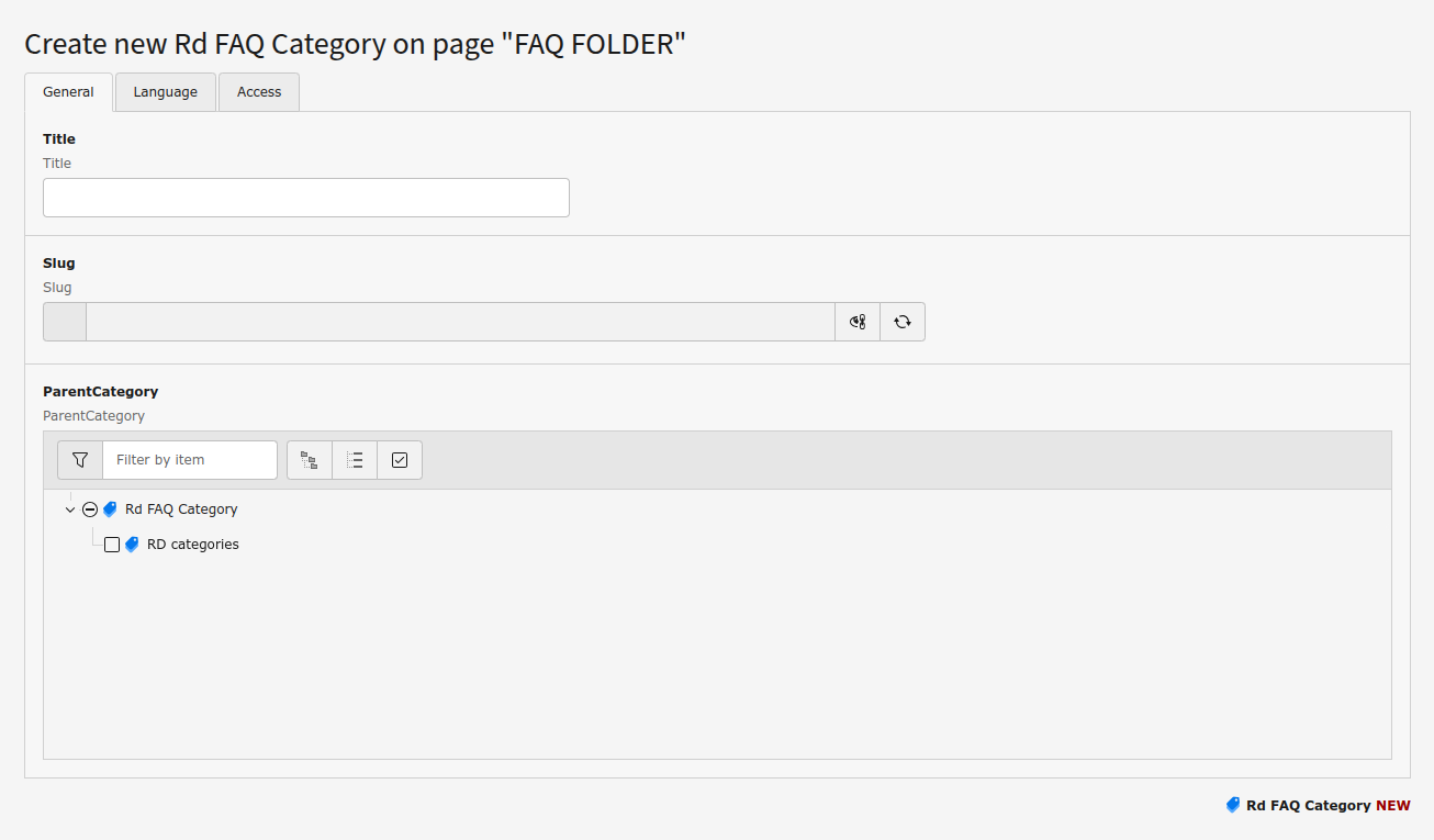 Create FAQ Category