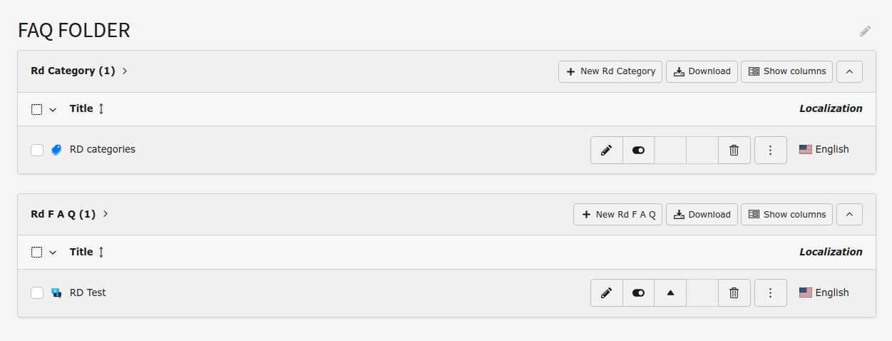 Editing an existing FAQ