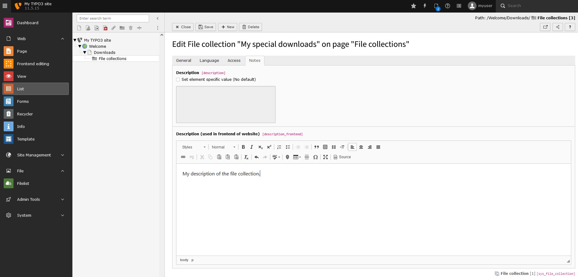 Adding description