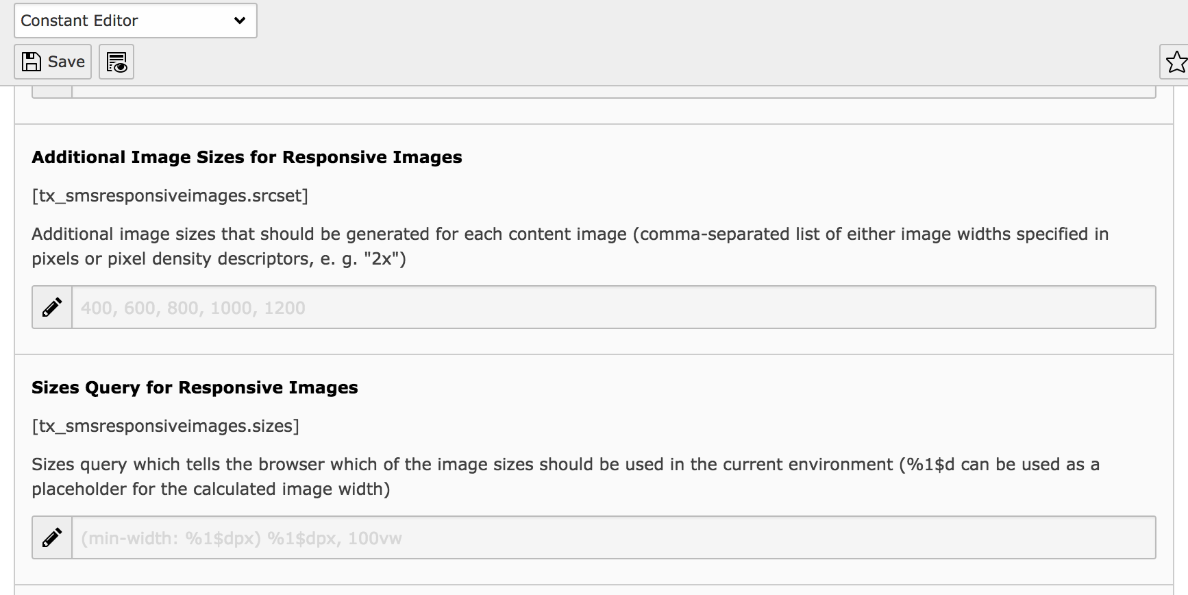 Constants Editor