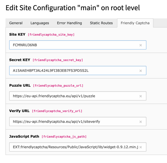 Integration in the Site module