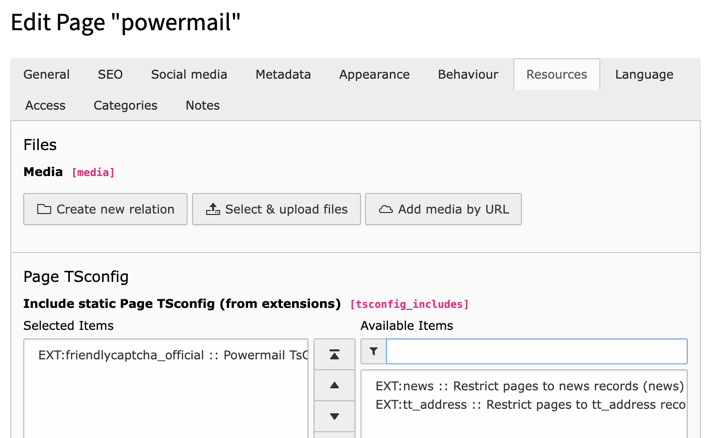 Add Page TsConfig