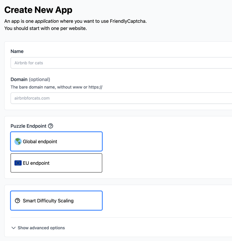 Creation of an application