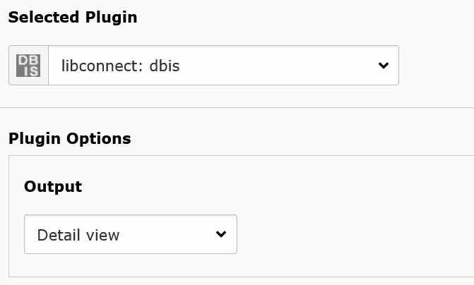output as detail view