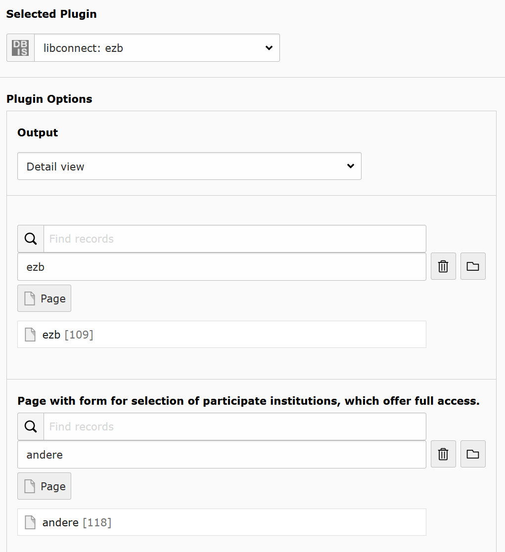 output as detail view