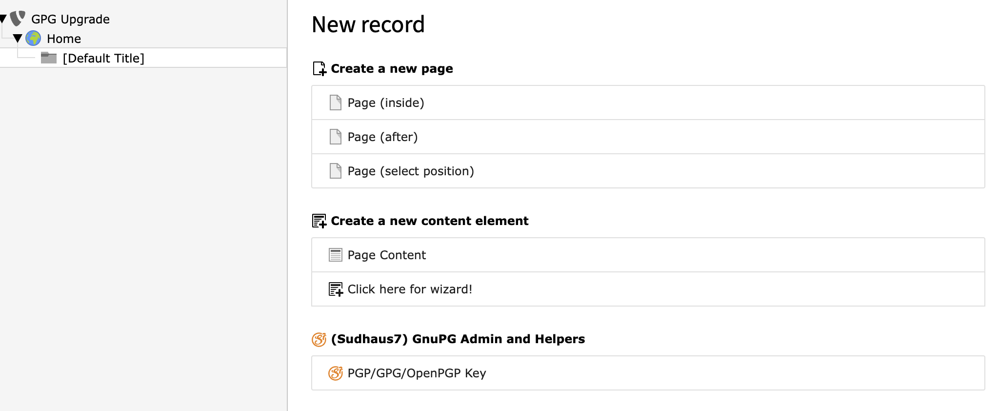 GnuPG Admin module