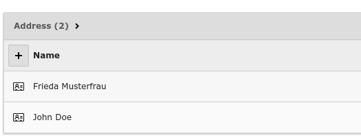 Table view from tt_address with imported data