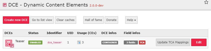 The DCE backend module