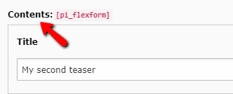 FlexForm label in the content element