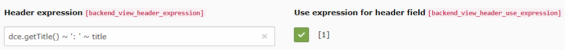 Enabled Symfony expression for simple backend view header field