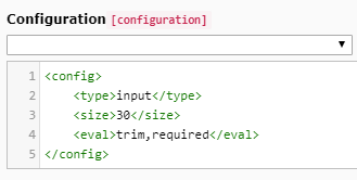 Pasted configuration for "Simple input field"