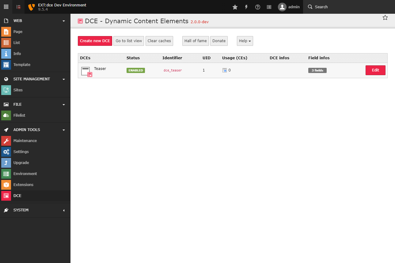 The DCE Backend Module