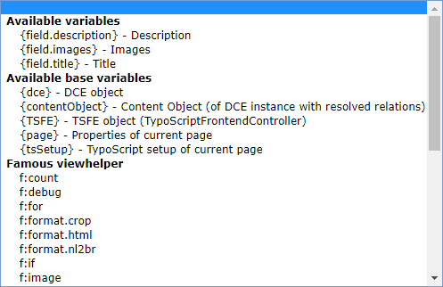 Helpful dropdown contents, to build your content element templates