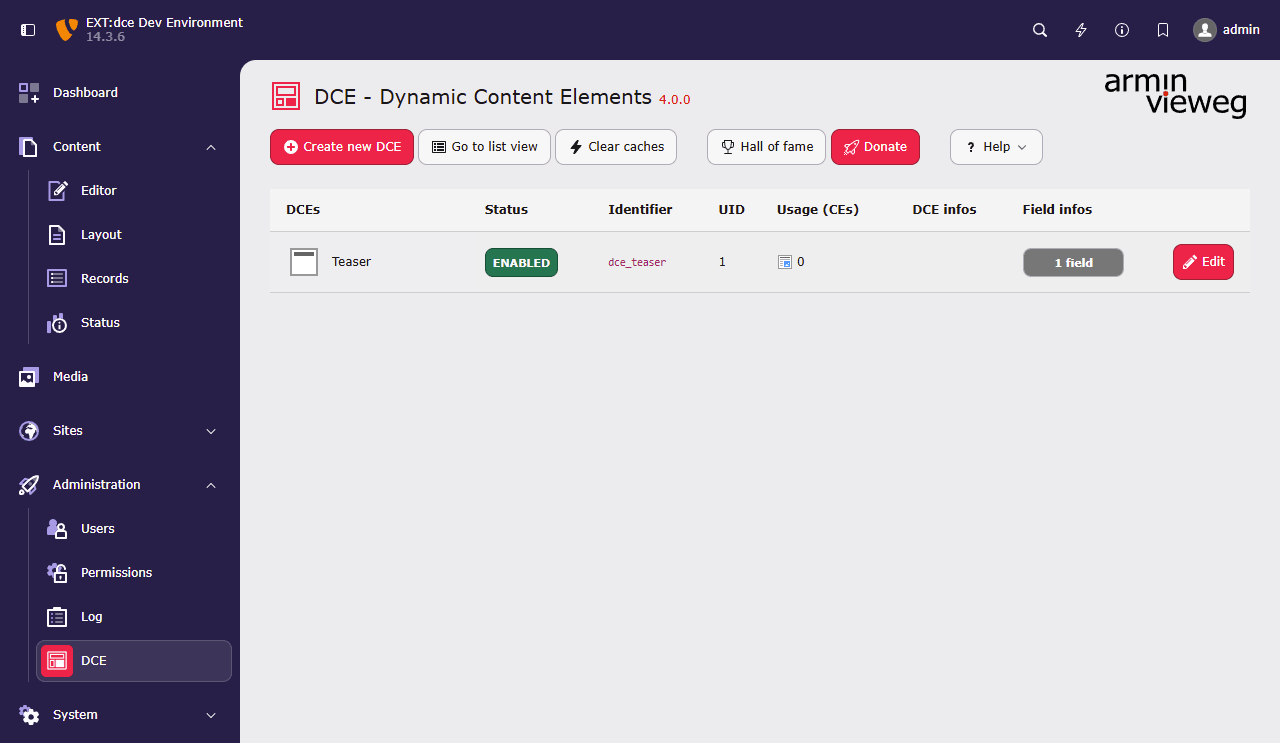 The DCE backend module