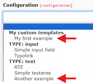 Extended Configuration Template Code Snippets